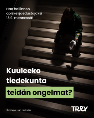 Hallinnon opiskelijaedustajien hakumainos.