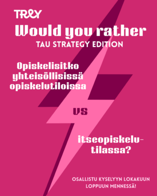 Mainos yliopiston strategiakyselystä.