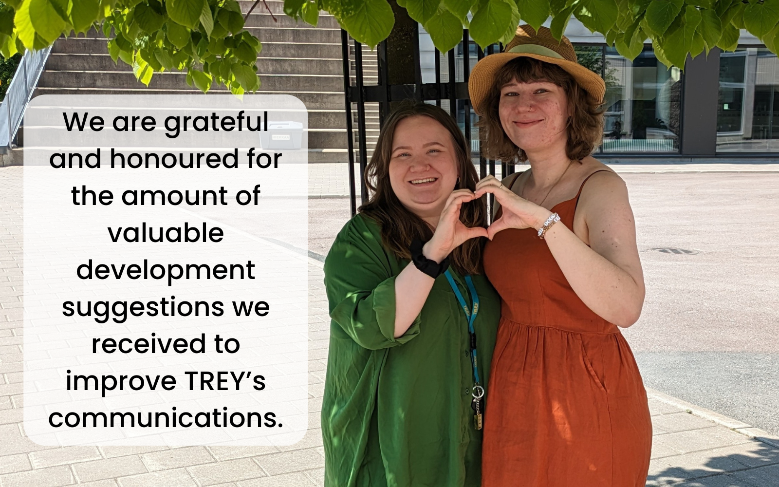 TREY's communications sector and a quote from their blog post.