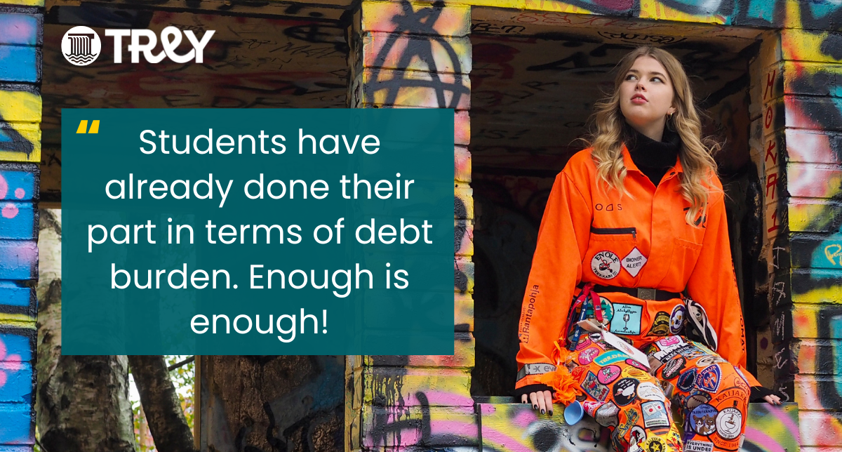 A part of Noora's blog post: "Students have already done their part in terms of debt burden. Enough is enough!"