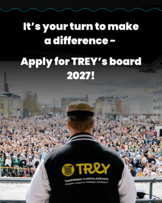 Advert for TREY's board 2027 application. It's your turn to make a difference - apply for TREY's board 2027!
