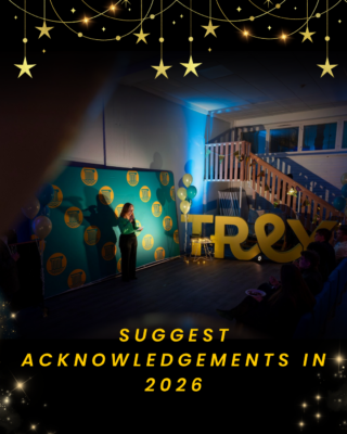 Advert for TREYHEM gala's acknowledgment suggestions.