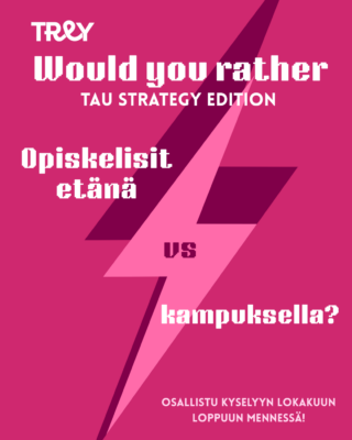 Mainos yliopiston strategiakyselystä.